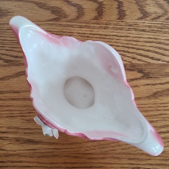 Three Piece Iridescent Lusterware Pink Bud Vase Set 3-D Capodimonte Flowers - Picture 9 of 15